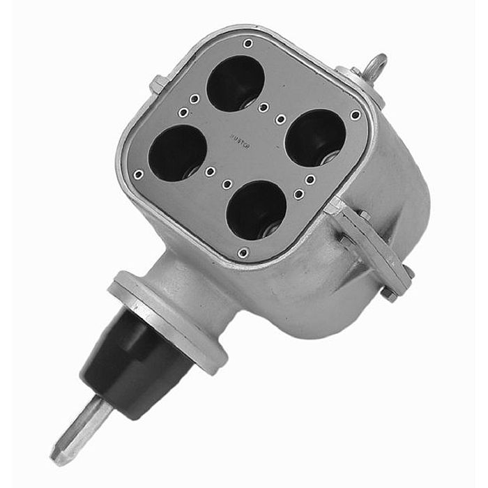 CONNEX-4-fach-Winkelsteckbuchse Größe 3, 52 kV 3150 A, Anschluß mit Bolzen 35 mm