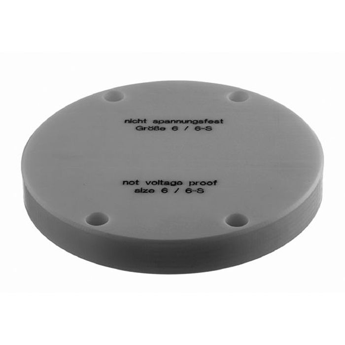 Abdeckscheibe Gr.6, 6-S zum Abdichten der Geräte- anschlussteile, nicht spannungsfest