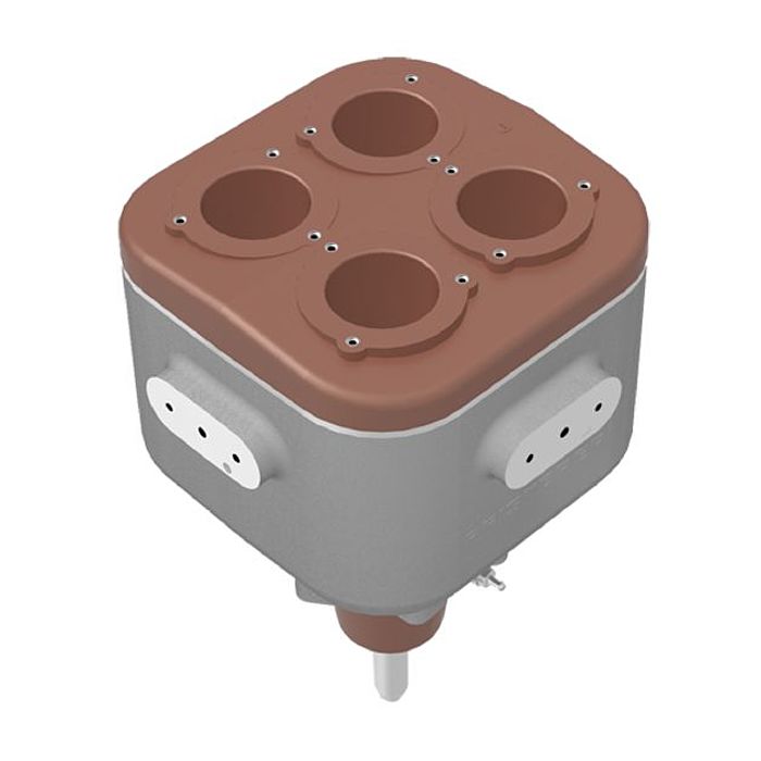 MV-CONNEX-4-fach-Trafoanschlussteil Größe 3, 52 kV 3150 A, Anschluß mit Bolzen 35 mm