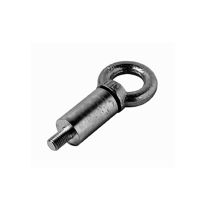 Distanzbolzen M12 mit Ringschraube zum Einhängen des Flaschenzuges