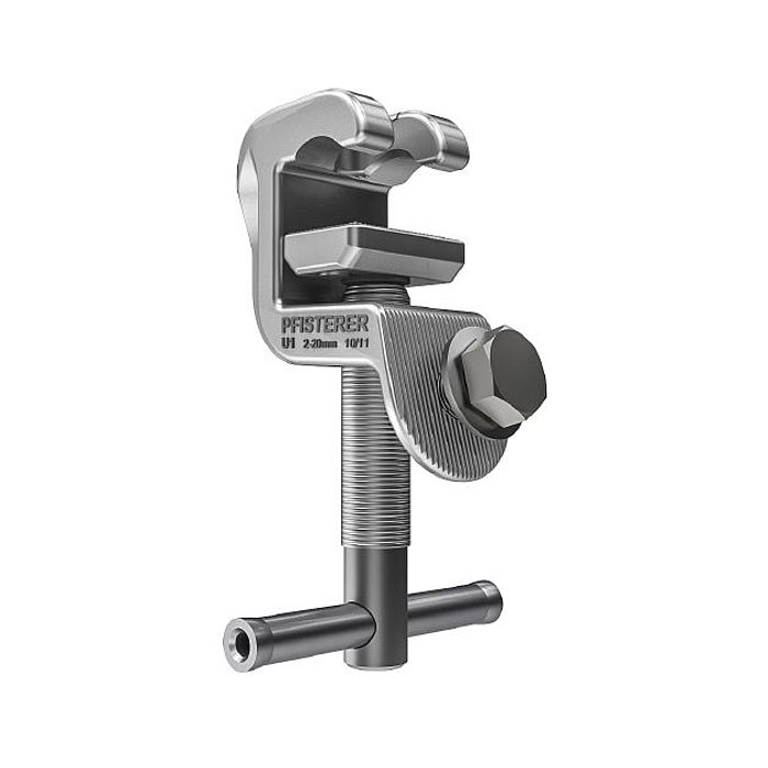 Universal-Erdungsklemme U1 mit Schraubknebel Klemmweite 20 mm / ø5-20 mm, Ik=23,7 kA/1s