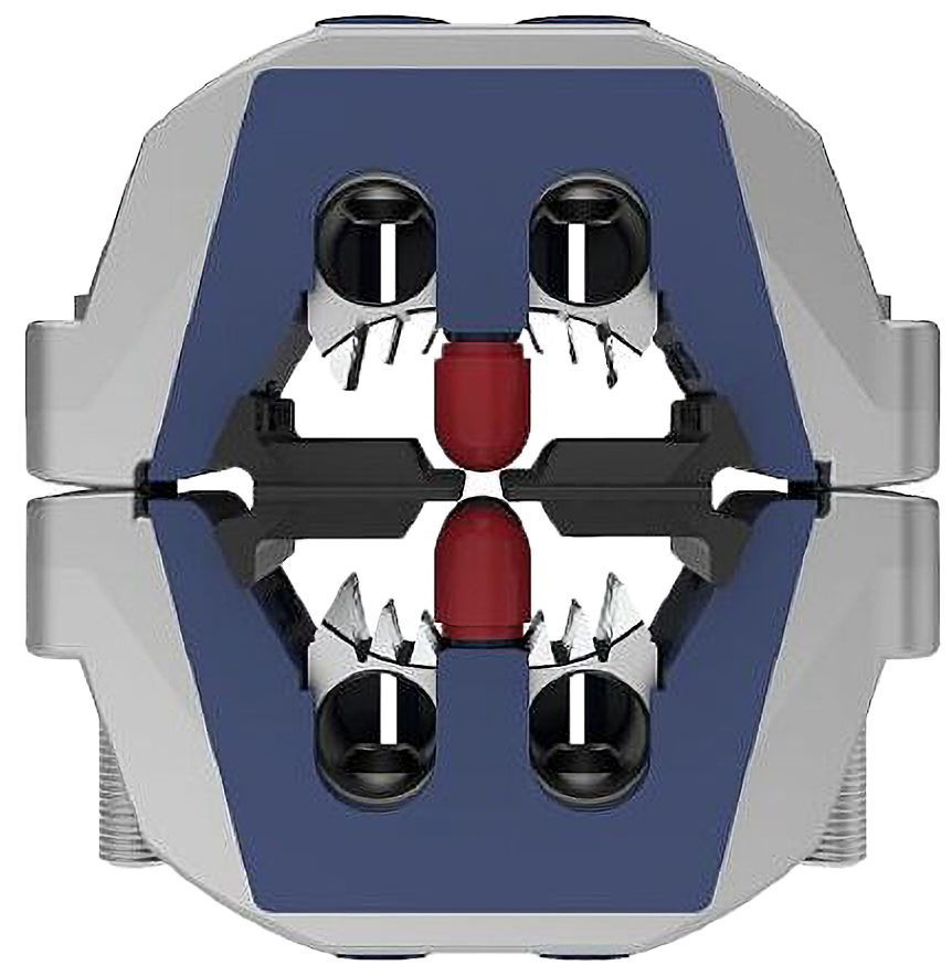 Schraub-Compakt-Kabelabzweigklemme  4-Leiter Cu+Al 240mm²sm; Abzweig:6-70mm²(95mm²se rundgedr.)